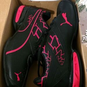 Puma Black Sneakers with Pink Highlights